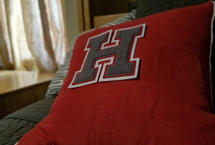 Blount Hall Room Staged Bed