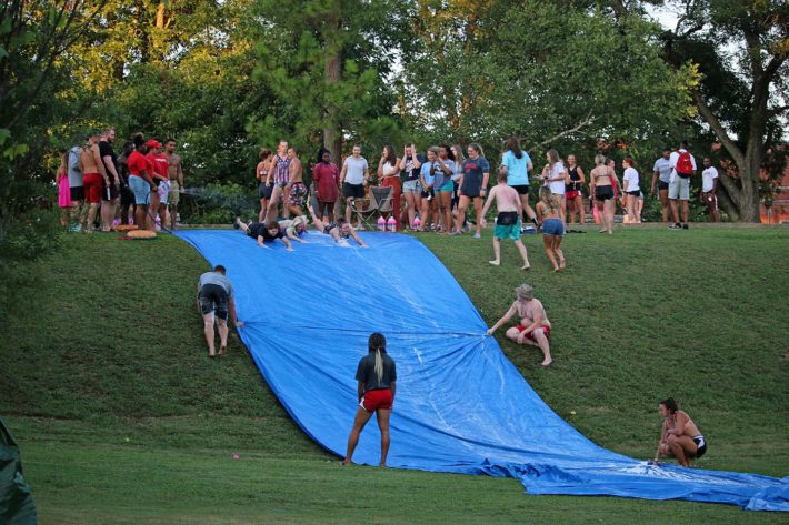 zip slide on the green